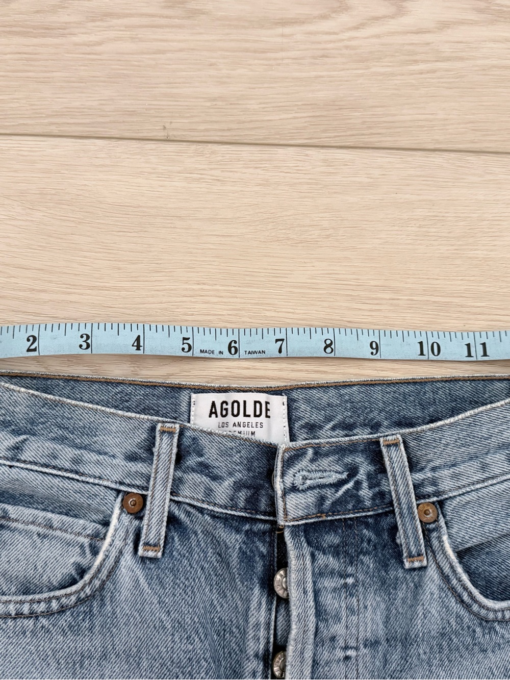 Agolde Light Blue High-Rise Button-Fly Jeans - Picture 4 of 4